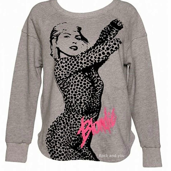 Junk Food Debbie Harry Blondie Leopard Pullover punk rock Official rare L NWT - Picture 2 of 5